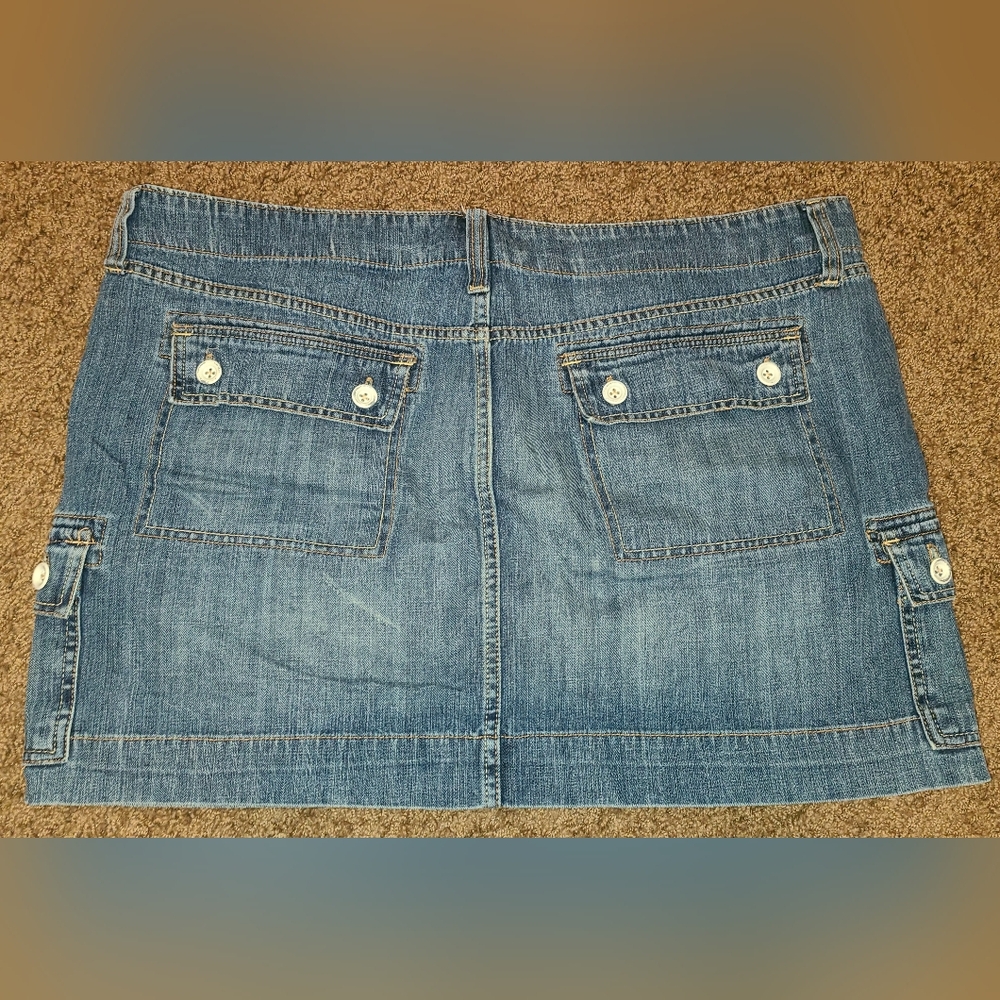 Vintage Ultra Low Rise Old Navy Denim Skirt - size 16 - Picture 2 of 6